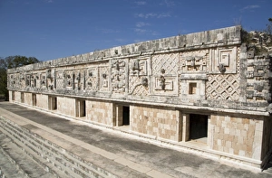 Stepped Prints: Nuns Quadrangle, Uxmal, Mayan archaeological site, UNESCO World Heritage Site, Yucatan