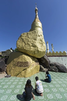 Typically Myanmar Prints: Nwa-La-Bo Pagoda, Mawlamyine, Mon, Myanmar (Burma), Southeast Asia