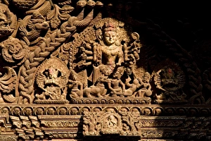 Hindu God Prints: Nyatapola, Bhaktapur, UNESCO World Heritage Site, Kathmandu Valley, Nepal, Asia