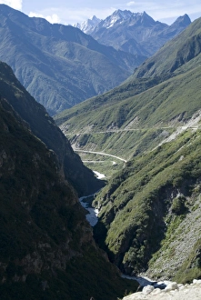 Tibet Prints: Nyelam Valley, through the Himalayas, Tibet, China, Asia