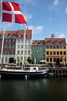 Flag Prints: Nyhavn, Copenhagen, Denmark, Scandinavia, Europe