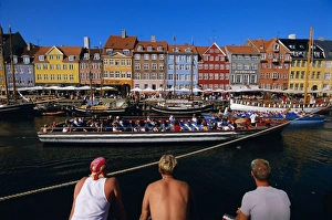 Town House Prints: Nyhavn waterfront area, Copenhagen, Denmark, Scandinavia, Europe