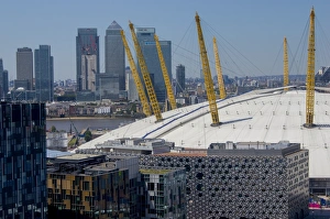Arena Prints: O2 Arena, with Canary Wharf behind, London, England, United Kingdom, Europe