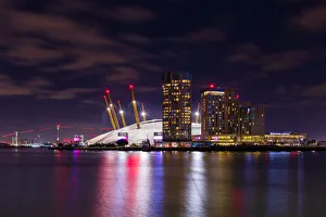 Arena Prints: O2 Arena at night, Greenwich Peninsula, London, England, United Kingdom, Europe