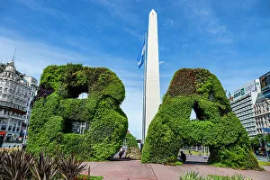 Letters Prints: Obelisk in the Center of Buenos Aires, Argentina, South America