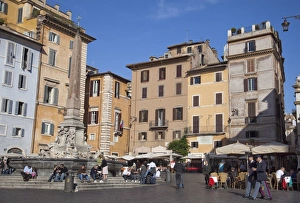 Piazza Della Rotonda Prints: Obelisk and fountain, Piazza Della Rotonda, Rome, Lazio, Italy, Europe
