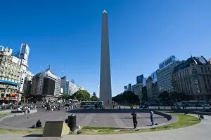 Images Dated 3rd January 2009: Obelisk on Plaza Republica, Buenos Aires, Argentina, South America