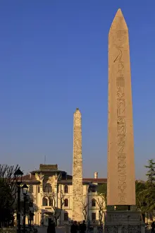 Hieroglyph Prints: Obelisk of Theodosius in foreground with the Walled Obelisk in the background
