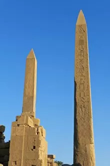 Images Dated 17th December 2011: Obelisks of Tuthmosis I and Hatshepsut, Temple of Amun, Karnak, Thebes