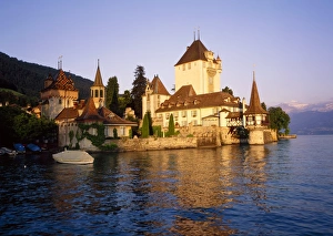 The Oberhofen Castle on Lake Thun in Switzerland