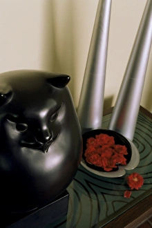 Ornament Prints: Detail of objects in the contemporary home of a wealthy