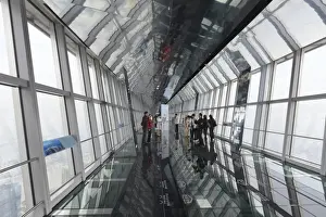 Pu Dong Prints: The observation bridge with glass floor on the 94th floor of the Shanghai World Financial Center (SWFC)