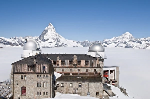 Observatory Prints: Observatory at summit of Gronergrat, Gornergrat Peak, Switzerland, Europe