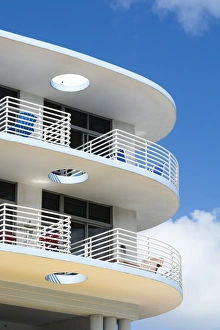 Balconies Prints: Ocean Drive, South Beach, Miami Beach, Florida, United States of America, North America