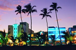 Hotels Prints: Ocean Drive sunset