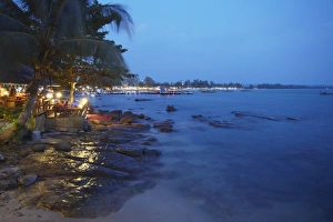 Sihanoukville Prints: Ochheuteal Beach at dusk, Sihanoukville, Cambodia, Indochina, Southeast Asia, Asia