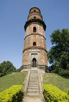 Octagonal Prints: Octagonal Firoj minar in 12th century Gaur, once one of Indias great cities