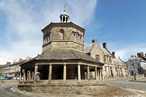County Durham Prints: The octagonal Market Cross (Butter Market) (Break's Folley)