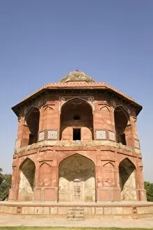 The octagonal Sher Mandal tower within the Purana Qila in Delhi, India, Asia