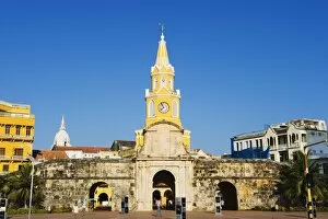Images Dated 28th December 2010: Od Town city wall and Puerto del Reloj, UNESCO World Heritage Site, Cartagena