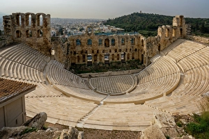 Athens Prints: Odeon of Herodes Atticus, ancient open theater, Acropolis, UNESCO, Athens, Greece
