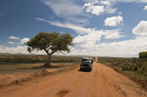 Rural Roads Prints: Off-road vehicle, Laikipia, Kenya, East Africa, Africa
