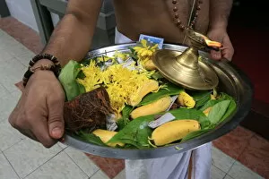 Images Dated 17th February 2006: Offerings on tray, Sri Maha Mariamman temple, Kuala Lumpur, Malaysia, Southeast Asia