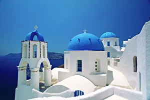 Places Of Worship Prints: Oia in spring, Santorini, Cyclades, Greek Islands, Greece, Europe