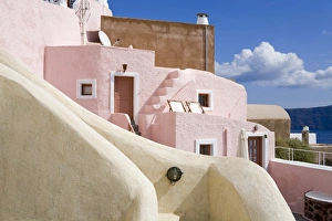 Stair Case Prints: Oia village, Santorini Island, Cyclades, Greek Islands, Greece, Europe