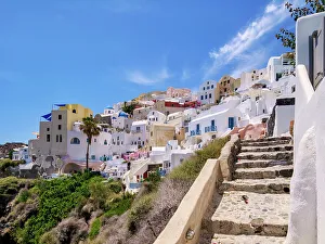 Residences Prints: Oia Village, Santorini (Thira) Island, Cyclades, Greek Islands, Greece, Europe