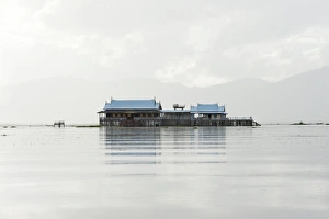 Shan State Prints: Old 20th century British Lake resort