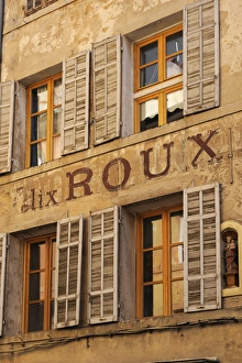 Shutters Prints: Old advertising sign on the side of a building, Aix-en-Provence, Bouches-du-Rhone