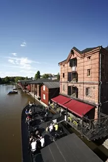 Old Barge restaurant, bar and cafe, riverside granary warehouses, Porvoonjoki River
