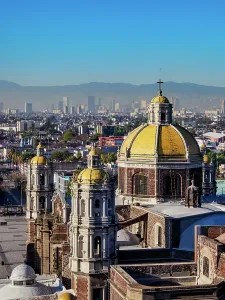 Guadalupe Prints: Old Basilica of Guadalupe, elevated view, Villa de Guadalupe, Mexico City, Mexico
