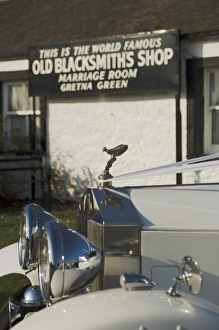 Dumfries Prints: Old Blacksmiths Shop with 1937 Rolls Royce