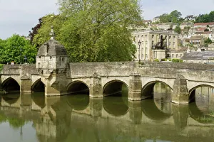 Bridges Prints: Old bridge and River Avon, Bradford-on-Avon, Wiltshire, England, United Kingdom, Europe