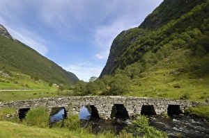 Norwegian Prints: Old bridge, Ytredalen, Sogn og Fjordane, Norway, Scandinavia, Europe