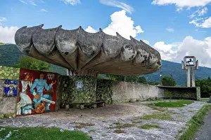 Footpath Prints: Old bus stop features mosaics and unique design located in Gagra