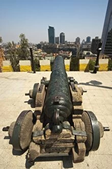 Old cannon on the battlements of Castillo Hidalgo, formerly a defensive fort dating from 1816