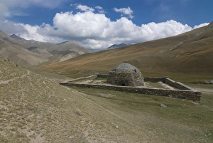 The old caravanserai Tash Rabat along the old Silk Road, Torugart Pass The old caravanserai Tash Rabat along the old Silk Road, Torugart Pass