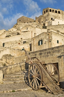 Cart Prints: Old cart in the Sassi area of Matera, Basilicata, Italy, Europe