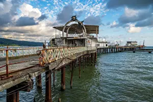 Support Prints: Old casino on a pier with views of the ocean promenade in Sukhumi, Abkhazia Russia