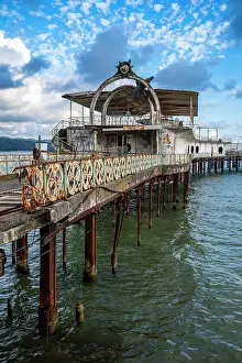 Atmosphere Prints: Old casino structure on a pier along the Ocean promenade in Sukhumi