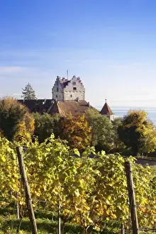 Old Castle in autumn, Meersburg, Lake Constance (Bodensee), Baden Wurttemberg, Germany, Europe