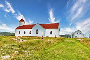 Saint Pierre And Miquelon Prints: Old church, Ile aux Marins, fishermen's island