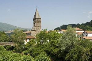 Old church in St. Etienne de Baigorry, Basque country, Pyrenees-Atlantiques