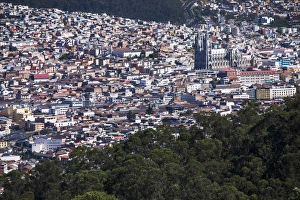 Quito Prints: Old City of Quito, Historic Centre, showing La Basilica Church, Ecuador, South America