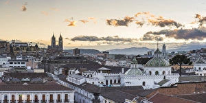 Historic Centre Prints: Old City of Quito, UNESCO World Heritage Site, Historic Centre, showing La Basilica Church