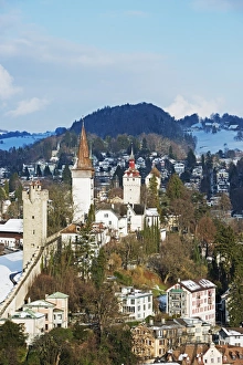 Old city wall, Lucerne, Switzerland, Europe