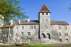 The old city walls of the Old Town of Tallinn, UNESCO World Heritage Site, Estonia, Baltic States, Europe